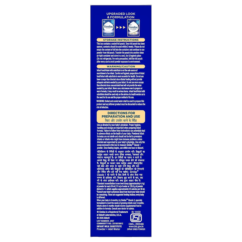 Thumbnail: Similac Classic stage 1 Infant Formula (Up to 6 months)-400gm