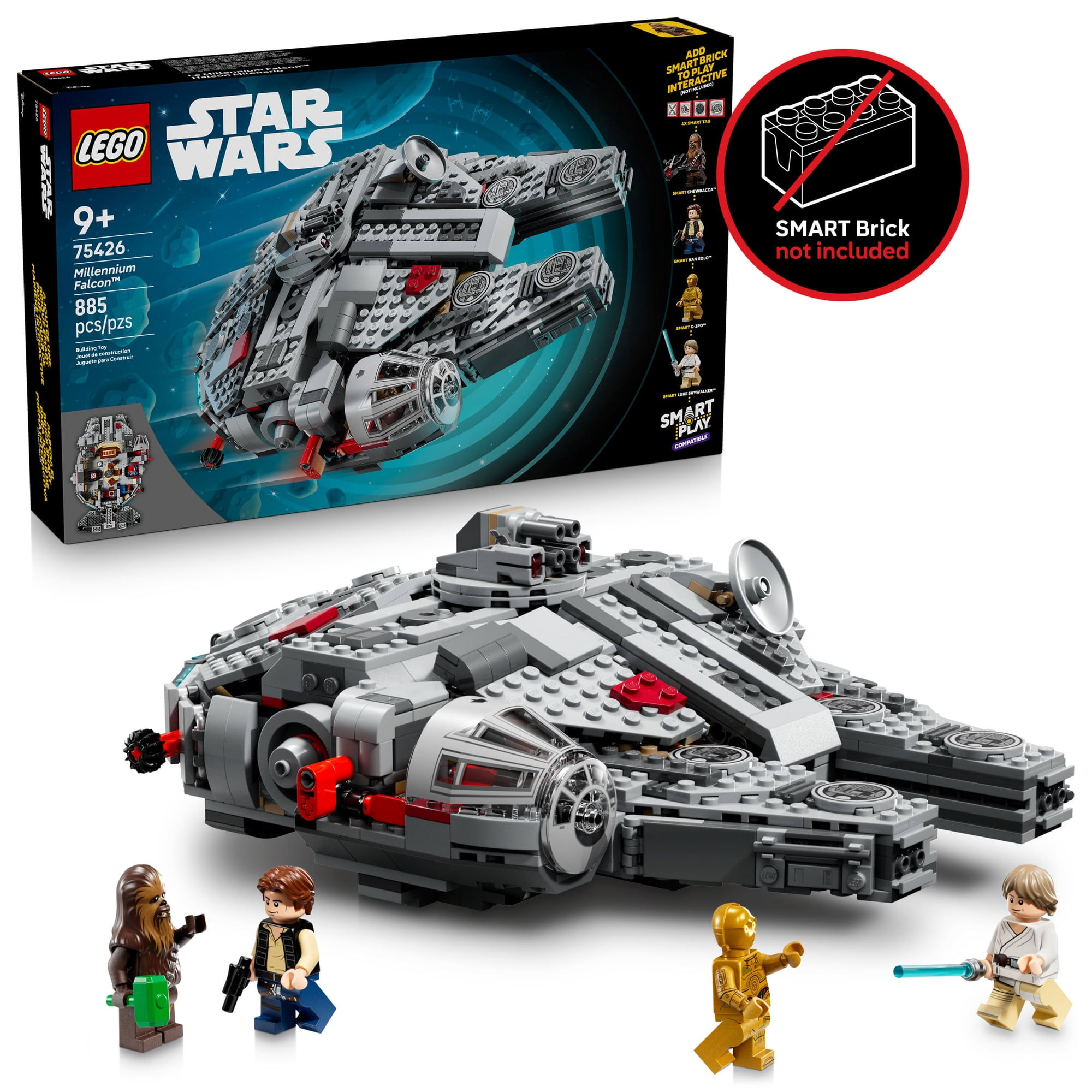 LEGO Star Wars SMART Play: Millennium Falcon Starship Building Toy for Kids