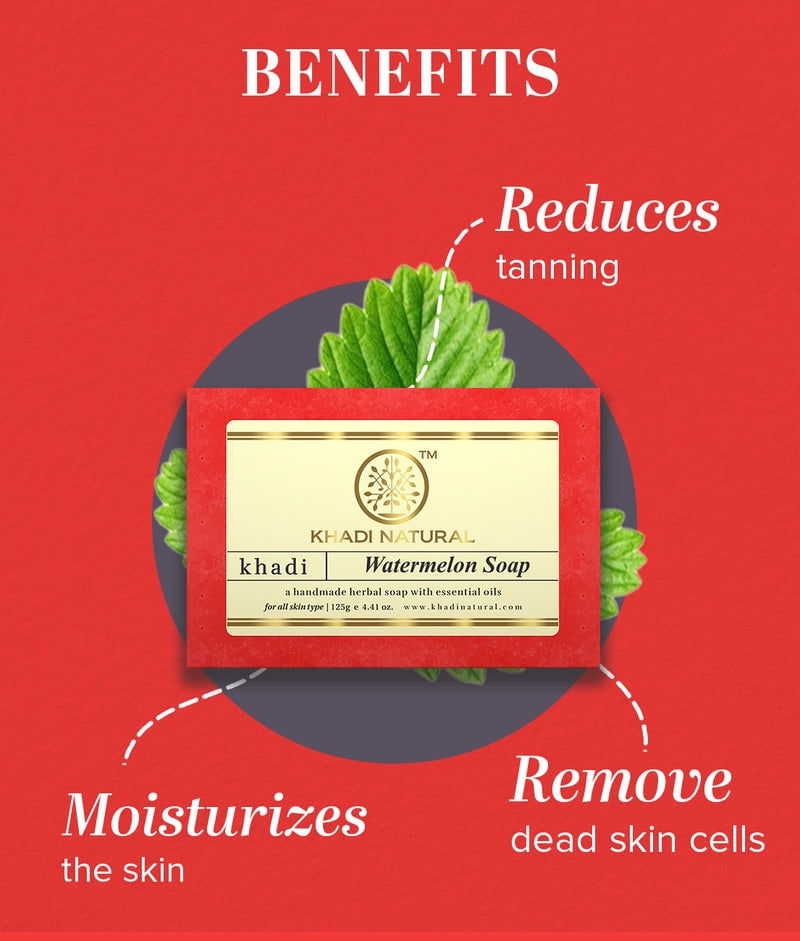Thumbnail: Khadi Natural Watermelon Soap,125gm Each (Pack of 2)