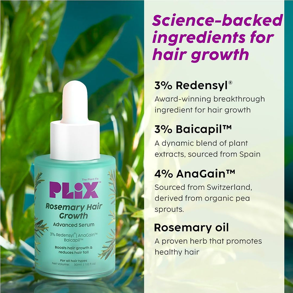 Thumbnail: Plix Rosemary Advanced Hair Growth Serum with 3% Redensyl,  AnaGain, Baicap,30ml
