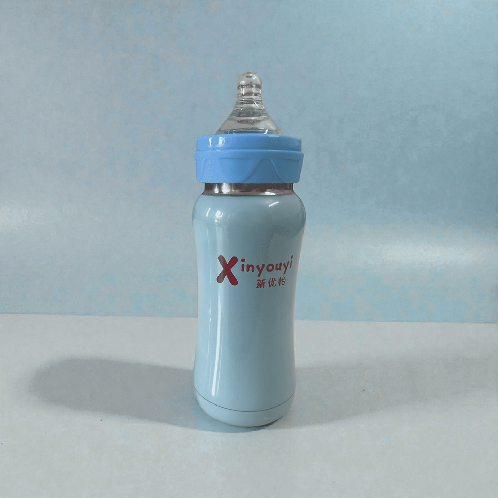 Thumbnail: US Baby Feeding Bottle Stainless Steel Milk Thermosteel Feeder, 180ml (Blue)