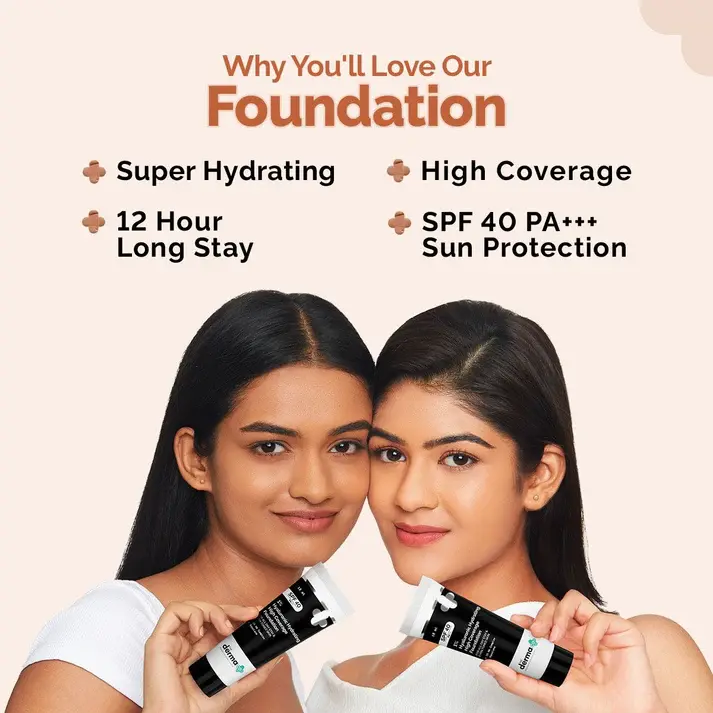 Thumbnail: The Derma Co1% Hyaluronic Hydrating High Coverage Foundation With SPF 40 PA+18ml