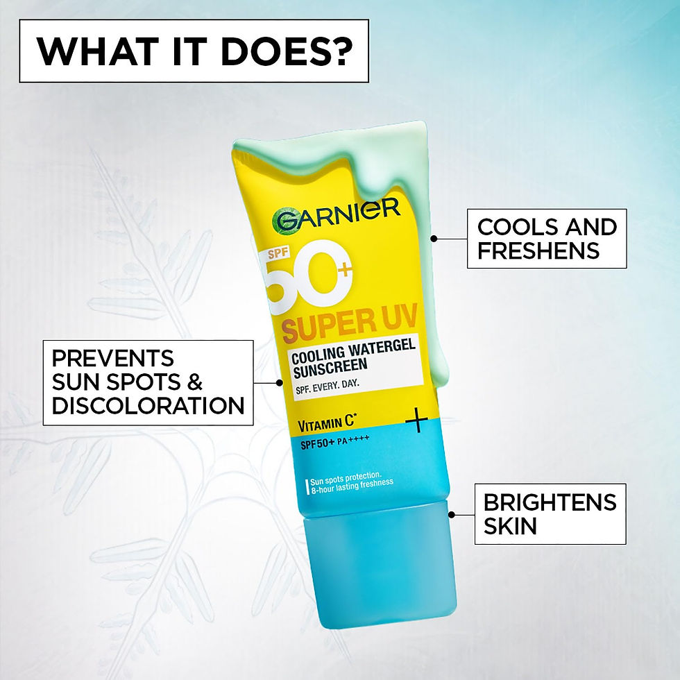 Thumbnail: 2X Garnier Super UV Cooling Water Gel Sunscreen Vitamin C SPF 50,60ml Each