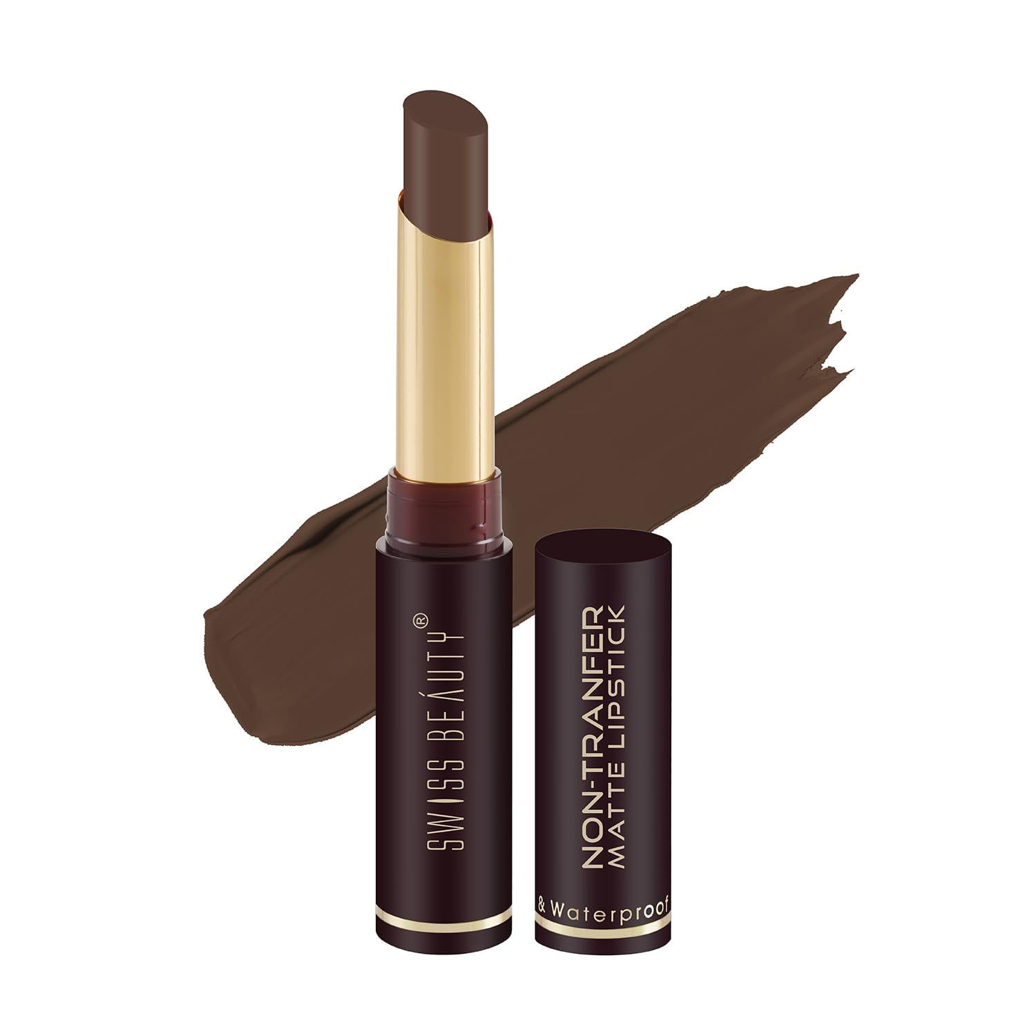 Swiss Beauty Non-Tranfer Matte Lipstick Coffee, 2gm Each (Pack of 2)