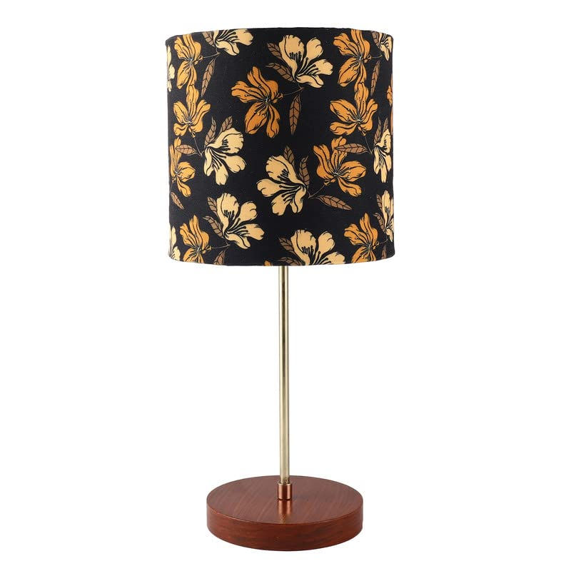 Thumbnail: US Table Lamp Along Handmade Premuim Golden Flower Lamp Shade  Living Room