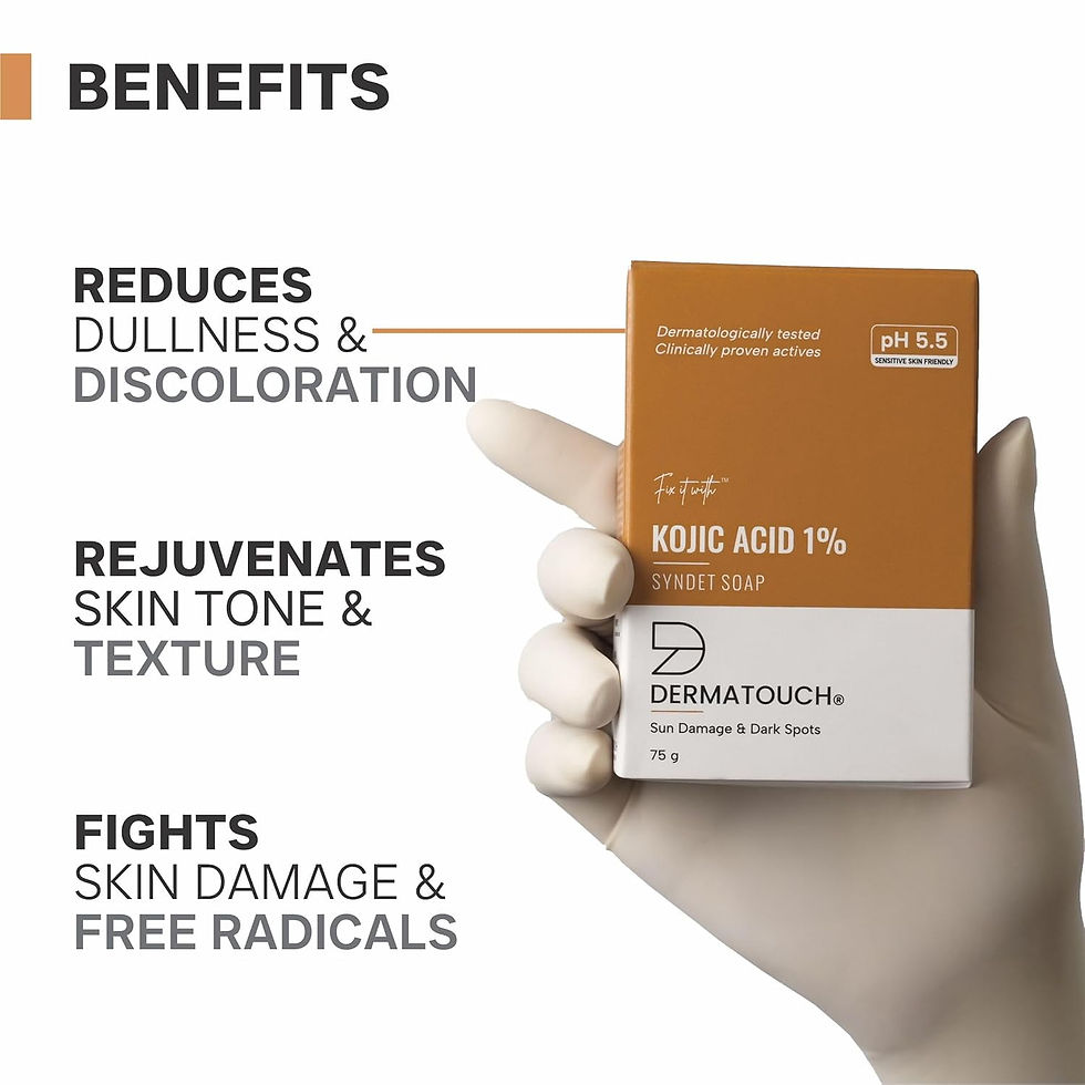 Thumbnail: DERMATOUCH Kojic Acid 1% Soap, 75gm Each (Pack of 4)