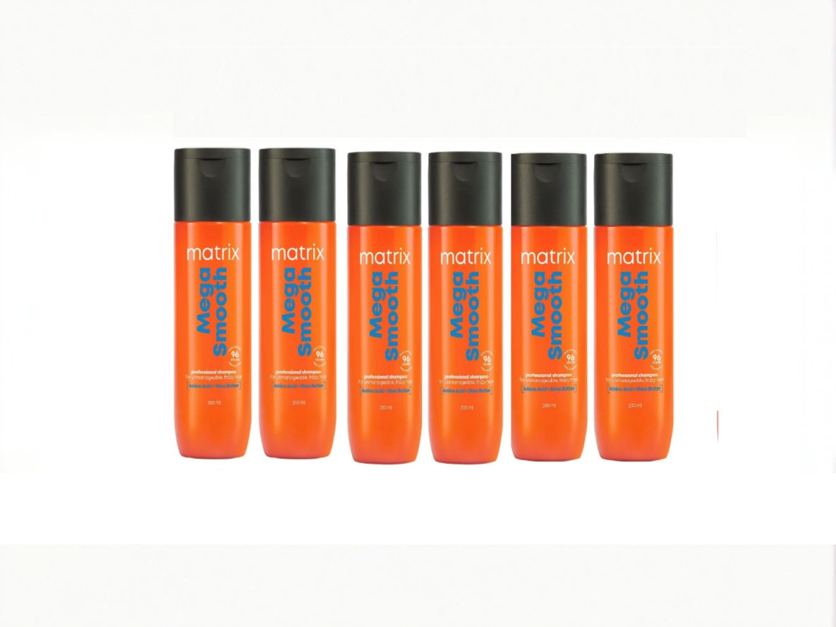Matrix Mega Smooth Professional Shampoo, 200ml Each (Pack of 6)