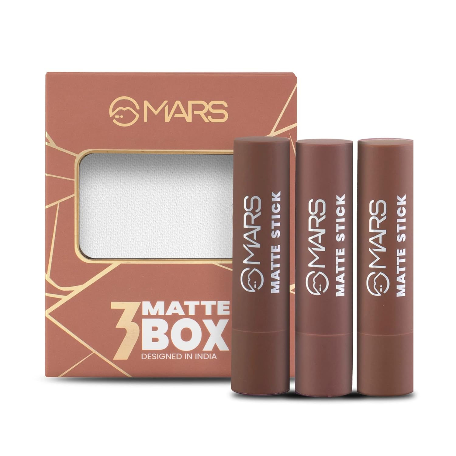 Mars Matte Box Lipsticks (3x3.2 gm) (04-Brown)