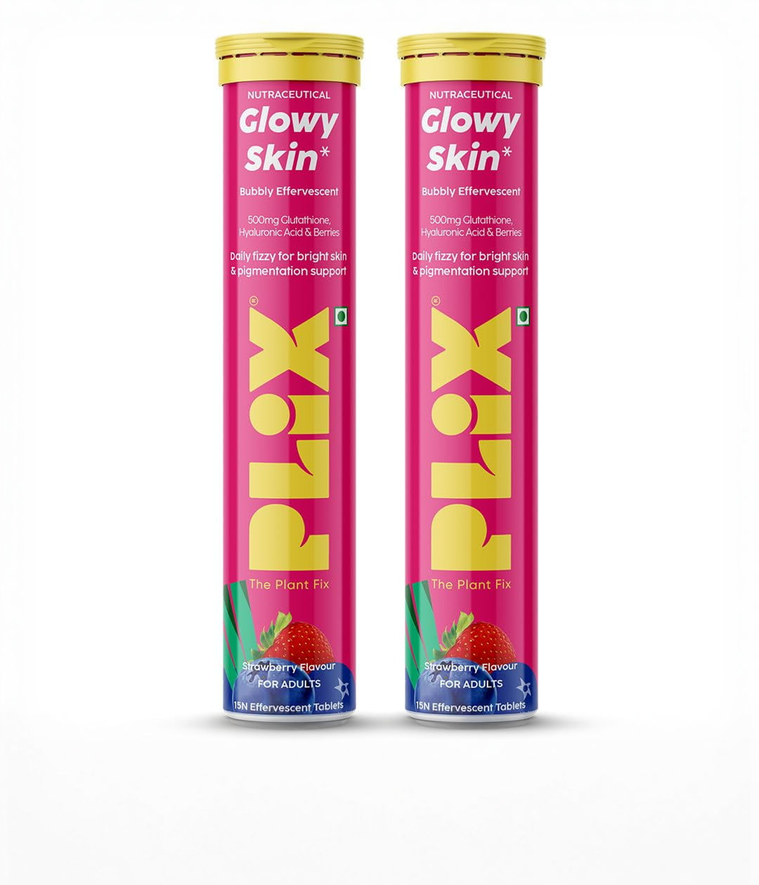 Plix Glowy Skin Bubbly Effervescent Tablets with 500 mg L-Glutathione