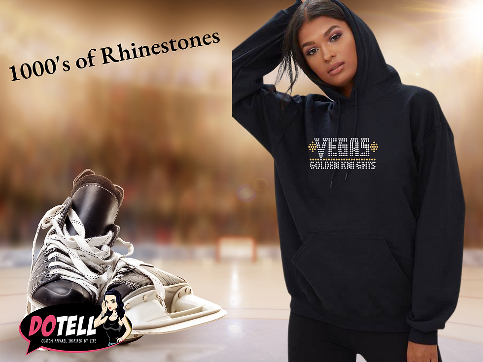 VGK Hoodie In Rhinestones Original Logo