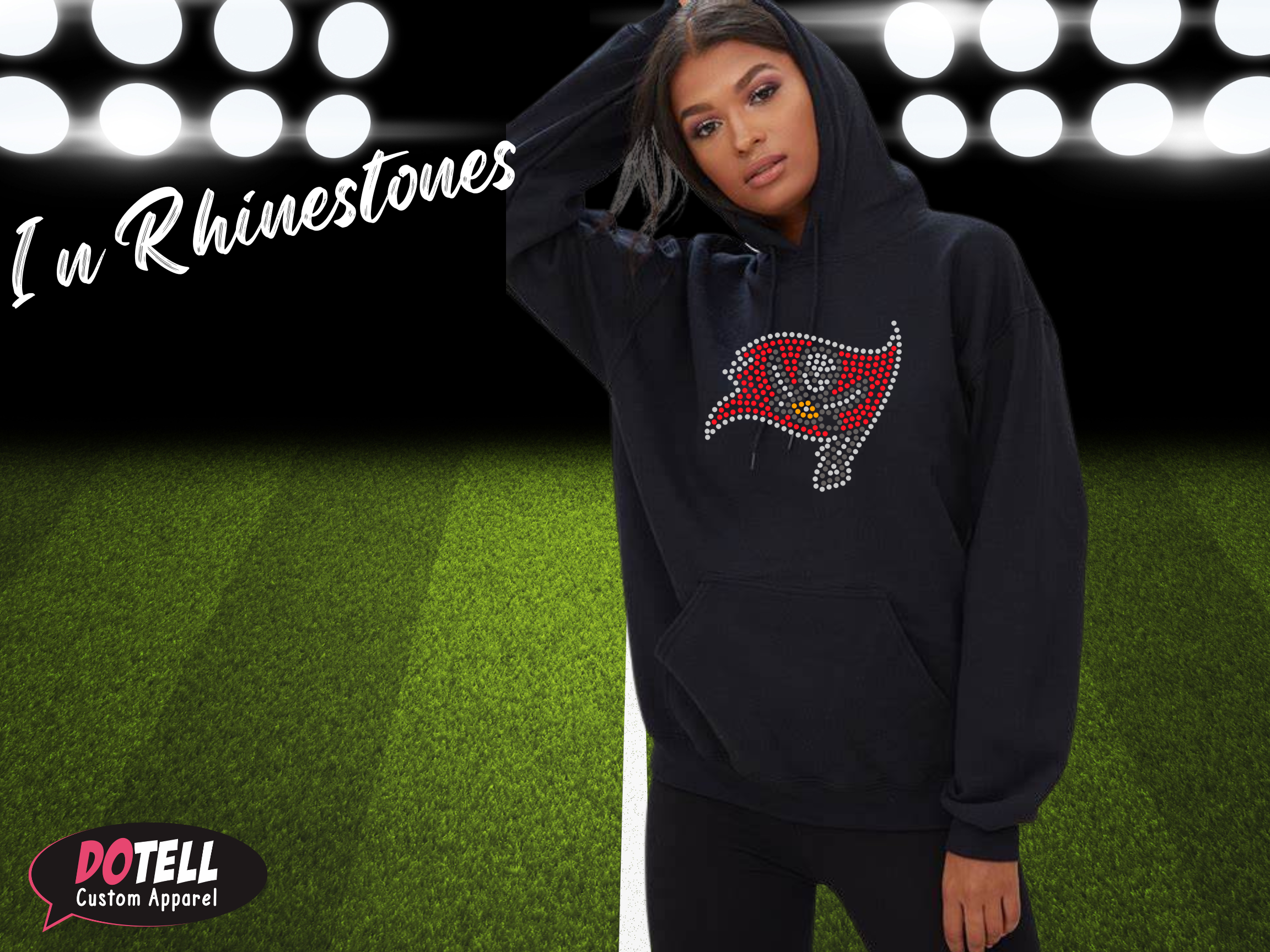 Tampa Bay Hoodie In Rhinestones