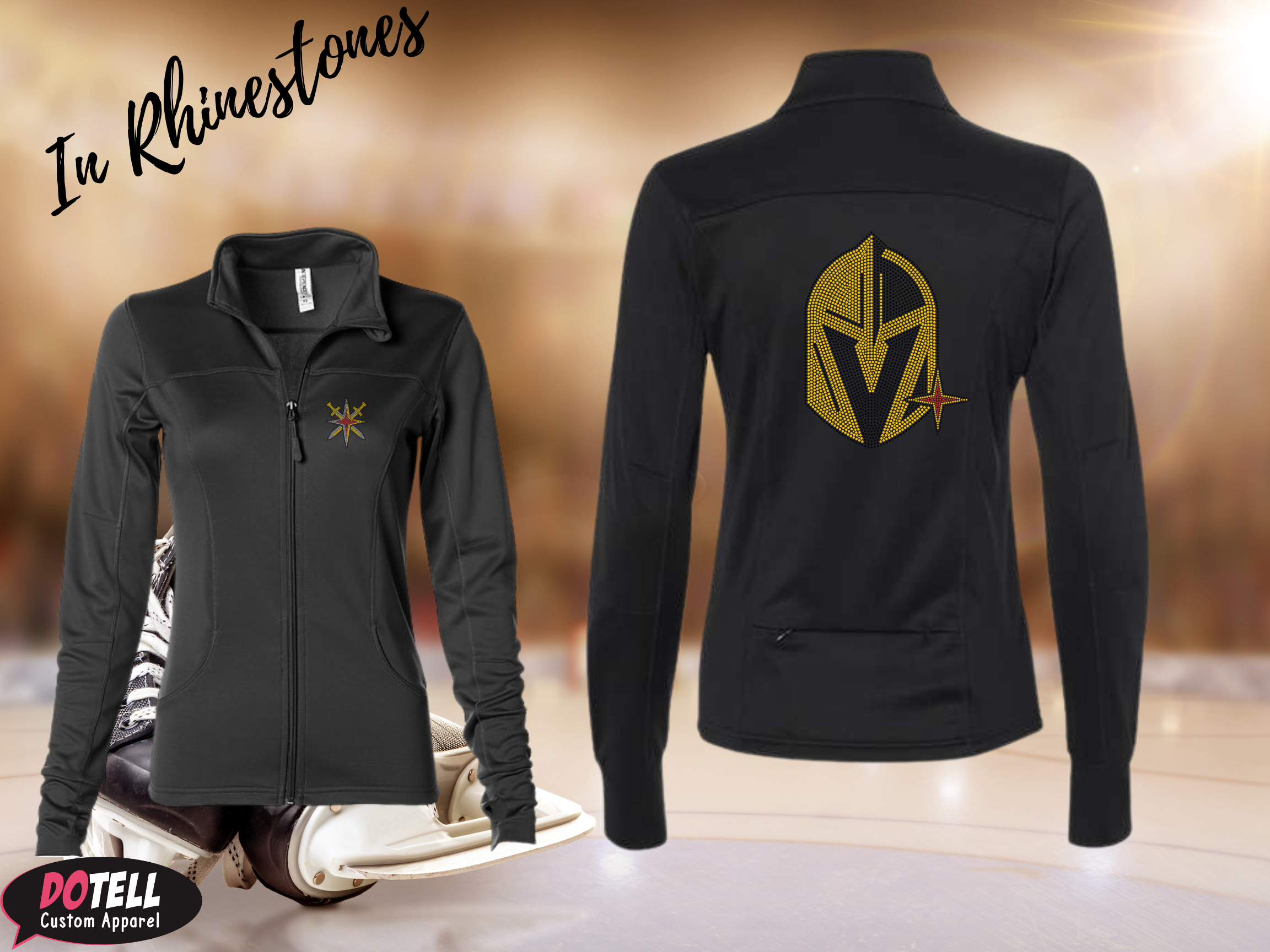 Large Helmet VGK  Rhinestone Jacket -Track Jacket