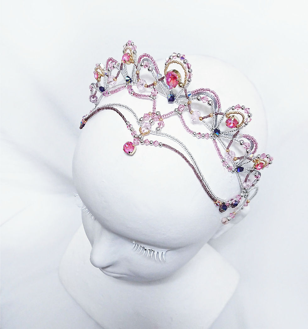 BAT21-07R セミオーダー ロータスピンクとタンザナイトポイントのティアラ