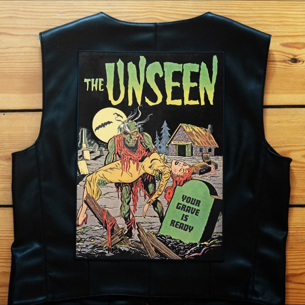 "THE UNSEEN" Vintage Horror Iron-On Jacket Backpatch
