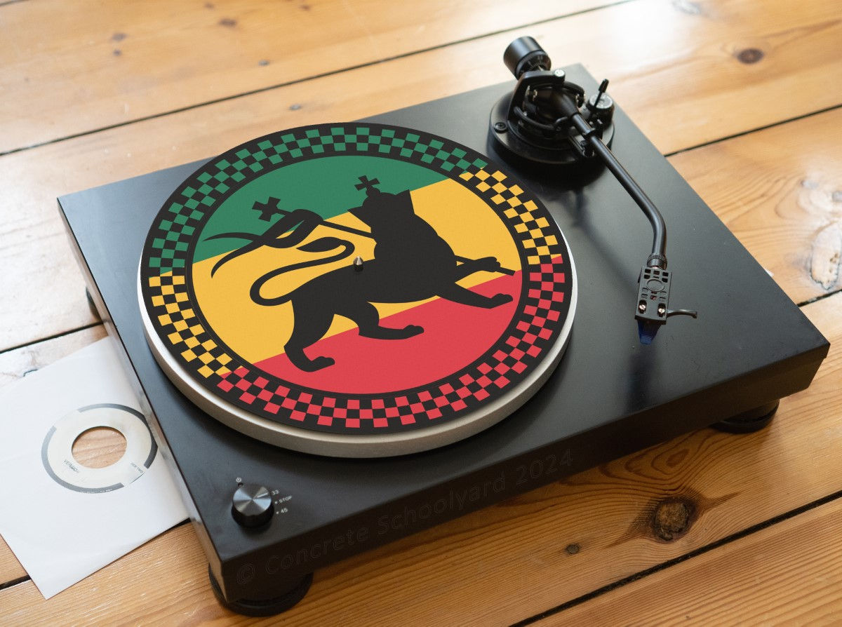 Conquering Lion of Judah Roots Reggae Felt Record Player Turntable Slipmat