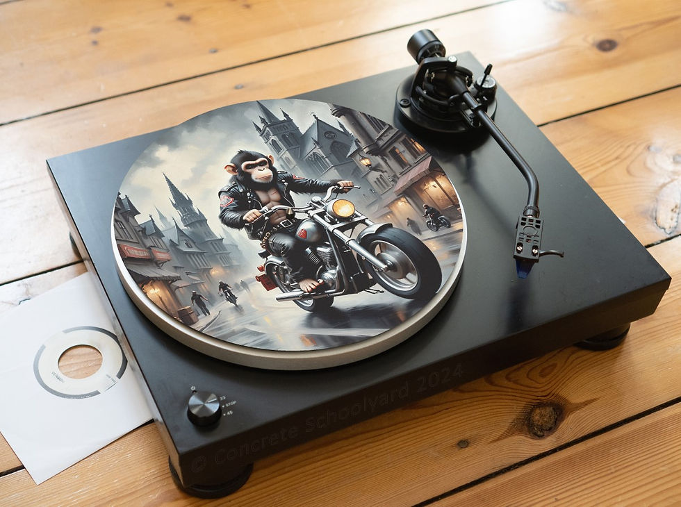 Thumbnail: London Punk Scooter Monkey Mod Felt Record Player Turntable Slipmat
