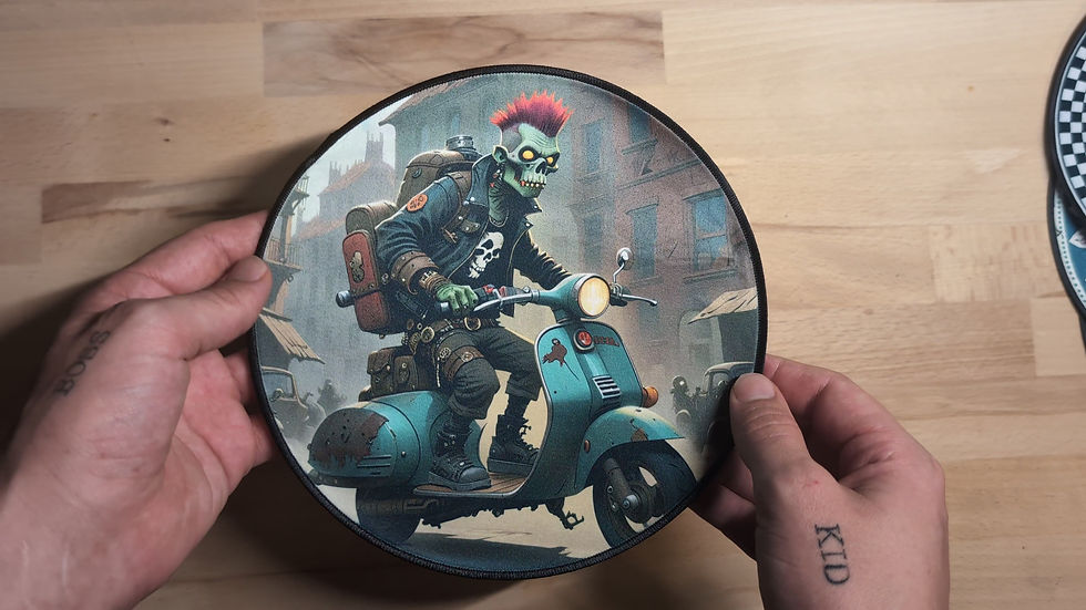 Steampunk Scooter Zombie Iron On Patch