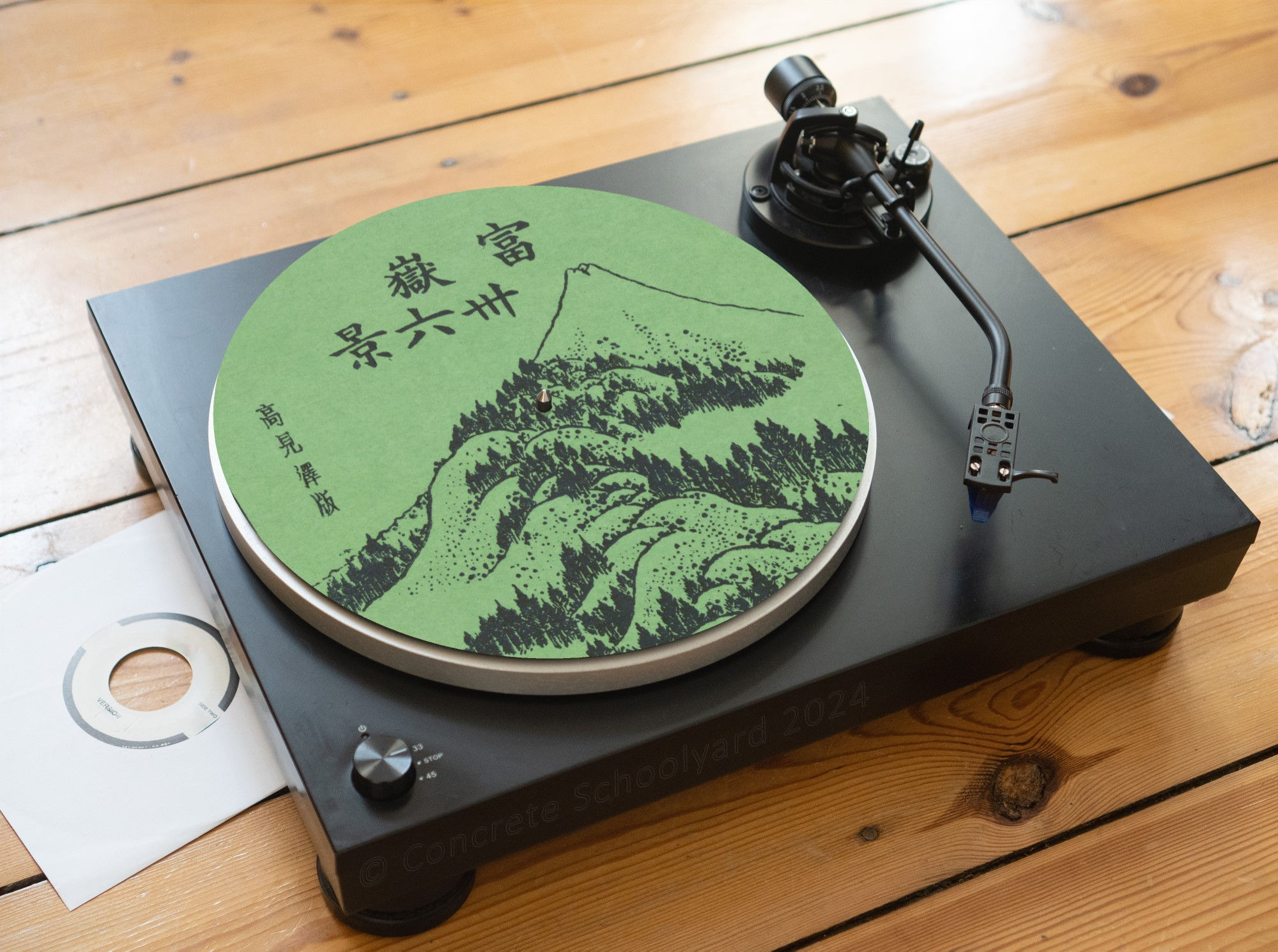 Hokusai's Mountains Upon Mountains Japanese Felt Record Player Turntable Slipmat