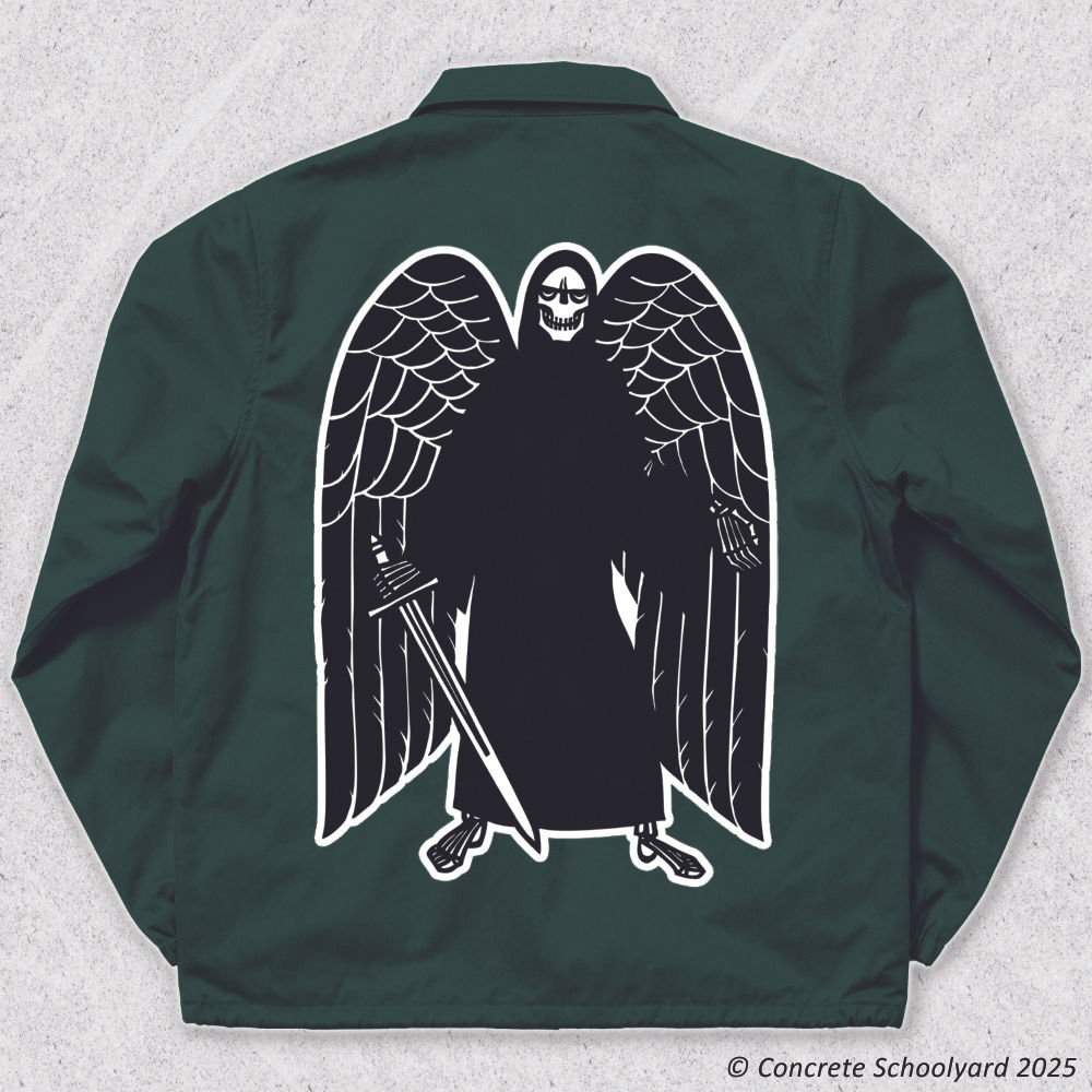 Horror Punk Style Grim Reaper Large Iron On Jacket Back Patch