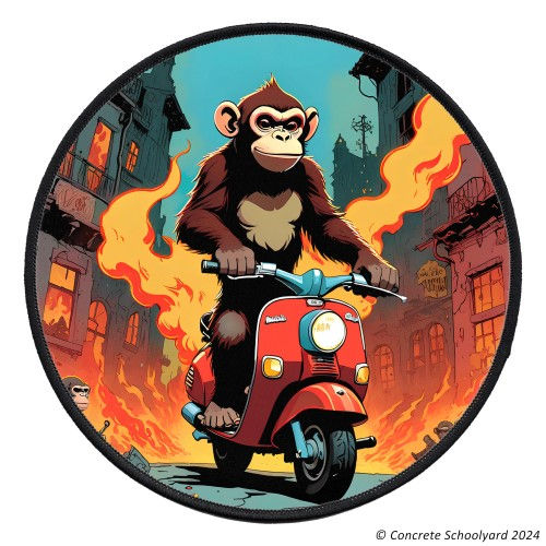 Thumbnail: Mod Scooter Monkey Iron On Patch