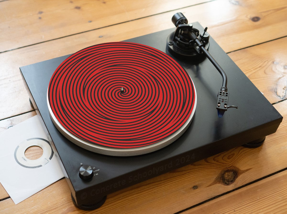 Optical Illusion Trippy Psychedelic Swirl Felt Record Player Turntable Slipmat
