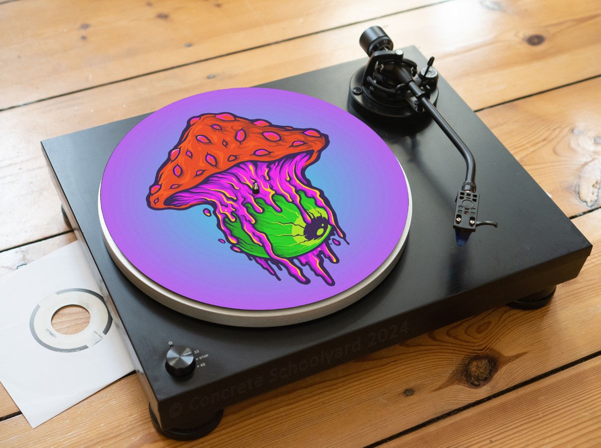 Vibrant Psychedelic Mushroom Felt Record Player Turntable Slipmat