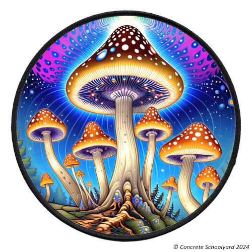 Thumbnail: Vibrant Psychedelic Magic Mushroom Iron On Patch