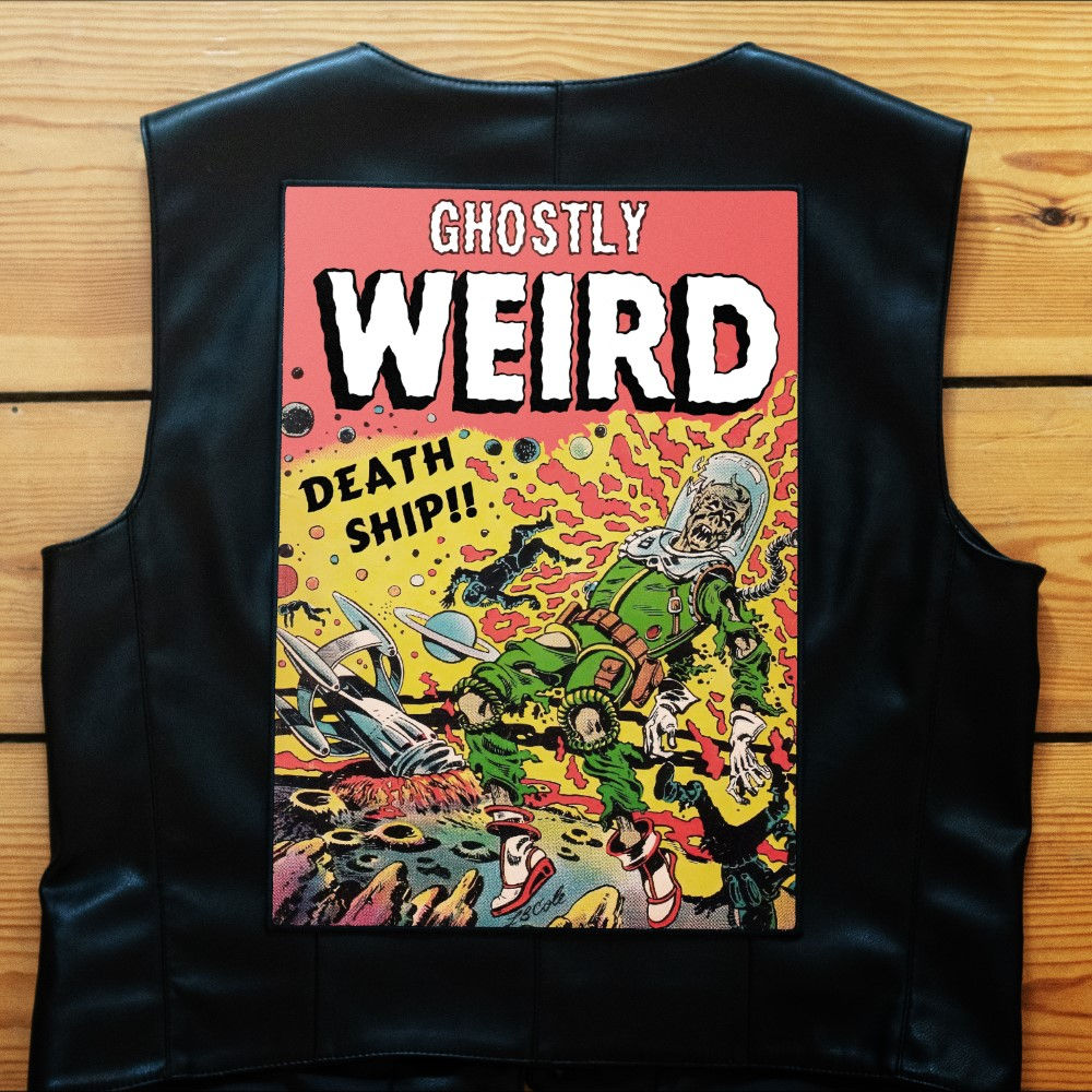 "GHOSTLY WEIRD" Vintage Horror Bügeljacke Backpatch