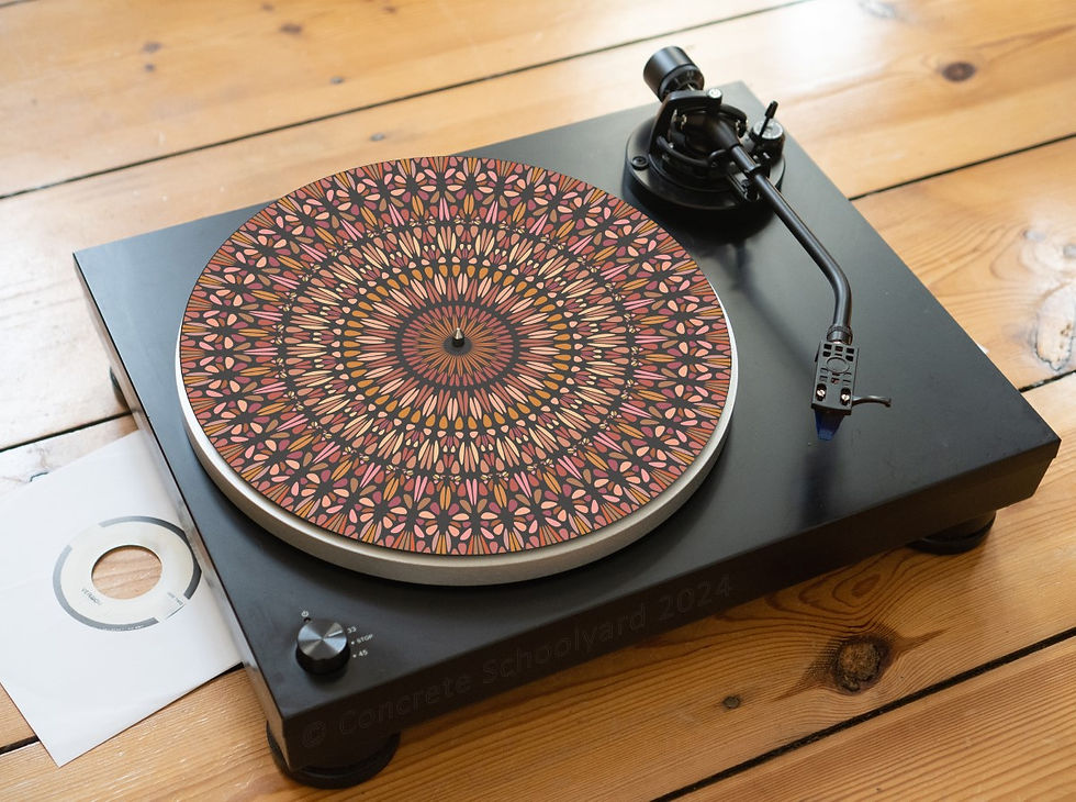 Stained Glass Geometric Pattern Felt Record Player Turntable Slipmat