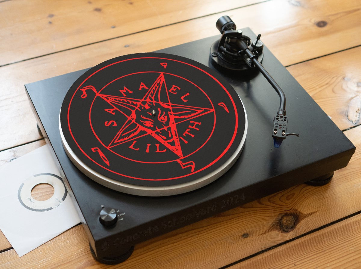 Heavy Metal Baphomet Pentagram Felt Record Player Turntable Slipmat