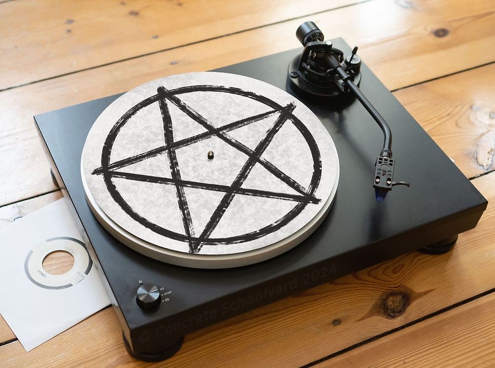 Thumbnail: Heavy Metal/Punk Pentagram Graphic Felt Record Player Turntable Slipmat