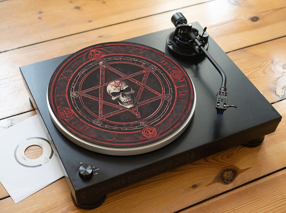Miniaturbild: Heavy Metal Zombie/Skull Felt Record Player Turntable Slipmat