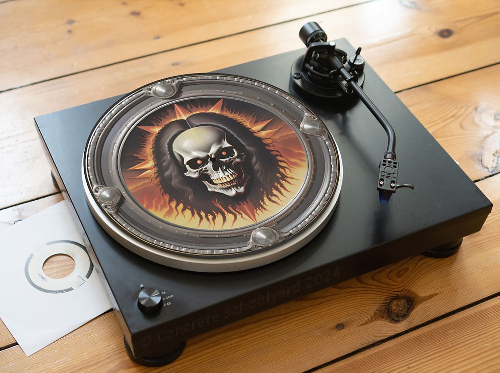 Thumbnail: 1980's Style Vintage Heavy Metal Graphic Felt Record Player Turntable Slipmat