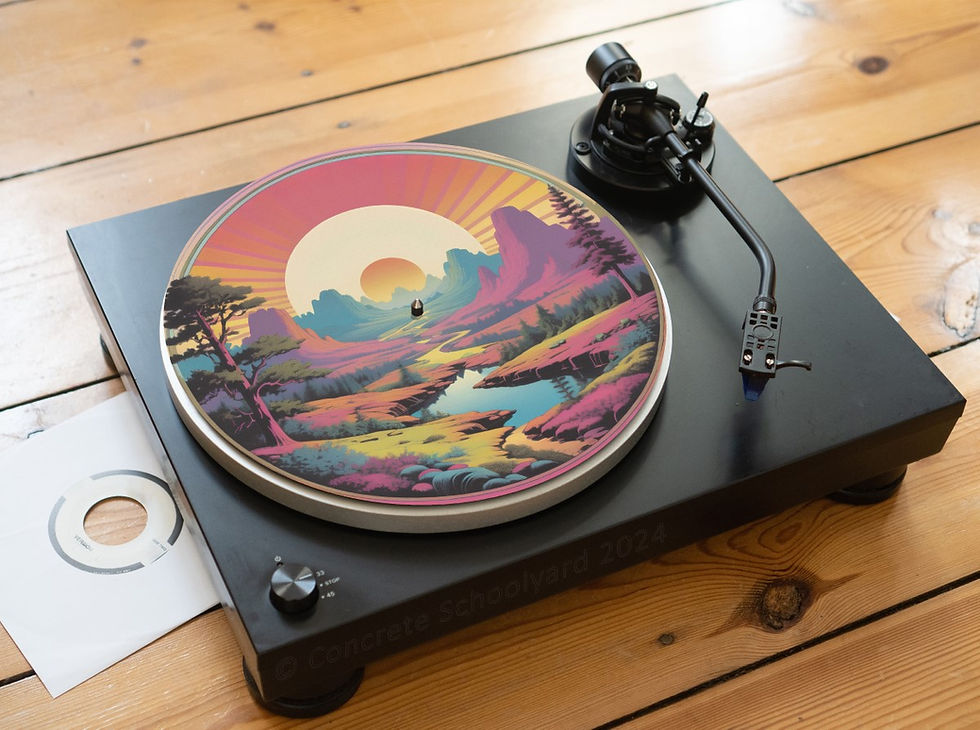 Miniaturbild: 1960's Style Psychedelic Landscape Felt Record Player Turntable Slipmat