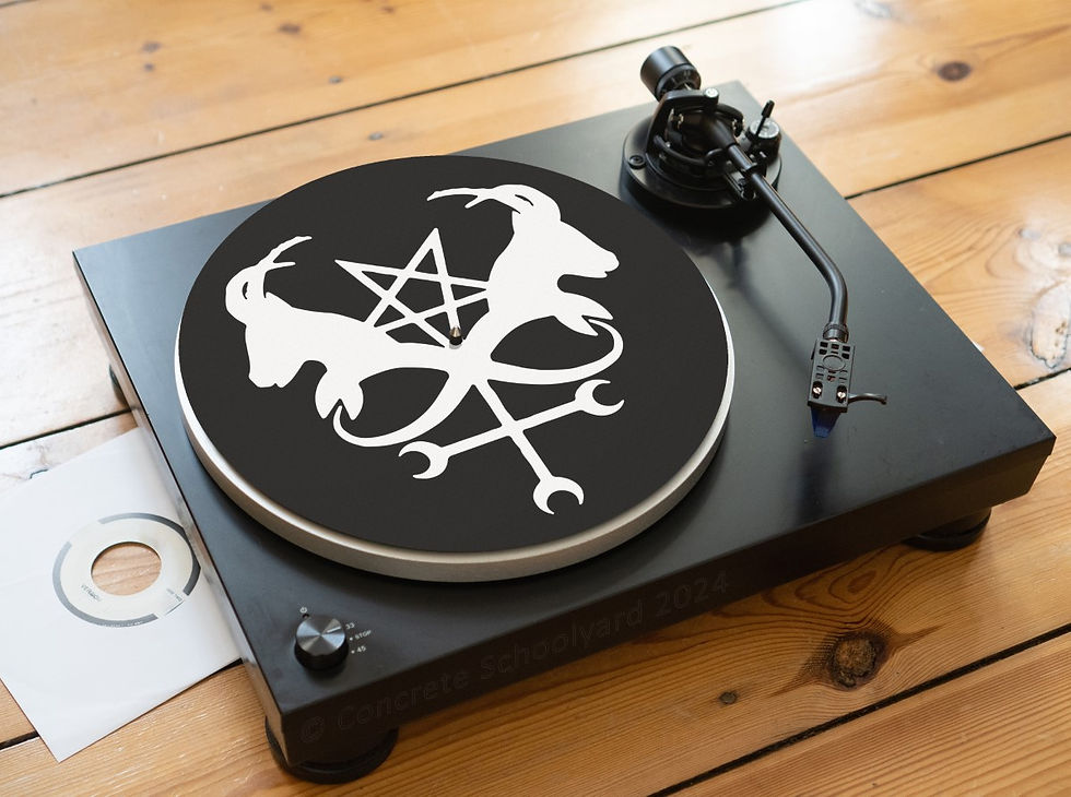 Thumbnail: Heavy Metal Baphomet Devil Goat Pentagram Felt Record Player Turntable Slipmat