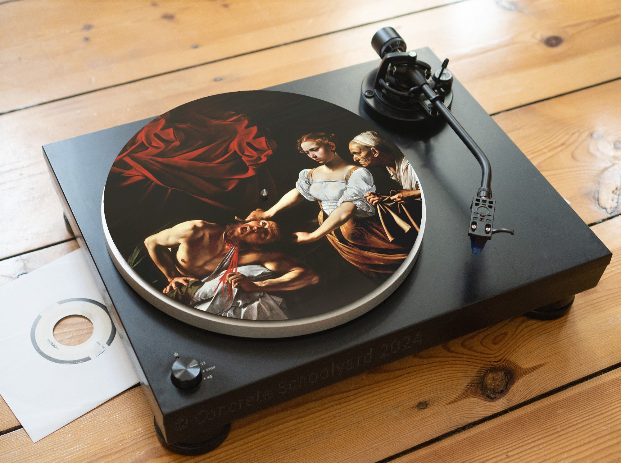 Caravaggio "Judith Beheading Holofernes" Felt Record Player Turntable Slipmat