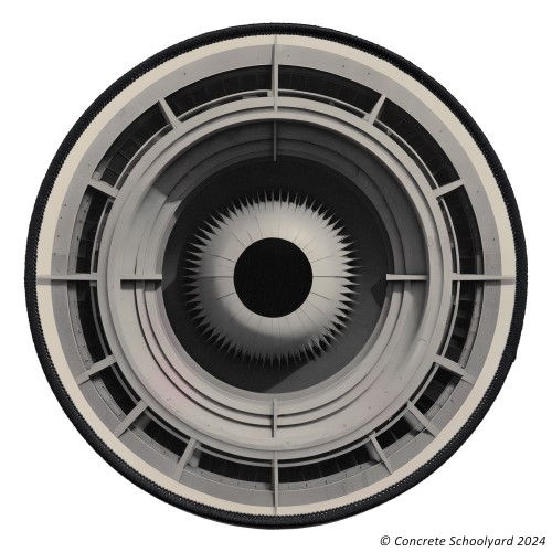 Brutalist Style Black & White Iron On Patch