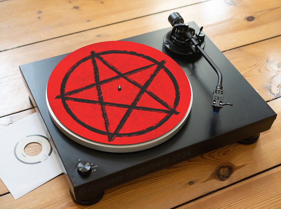 Thumbnail: Heavy Metal/Punk Pentagram Graphic Felt Record Player Turntable Slipmat