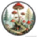 Beautiful Magic Mushroom Forest Iron On Patch