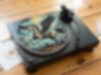 Skeletal Pegasus Heavy Metal Horse Skeleton Felt Record Player Turntable Slipmat