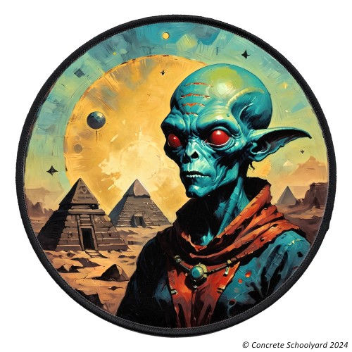 Thumbnail: Psychedelic Egyptian Alien Iron On Patch