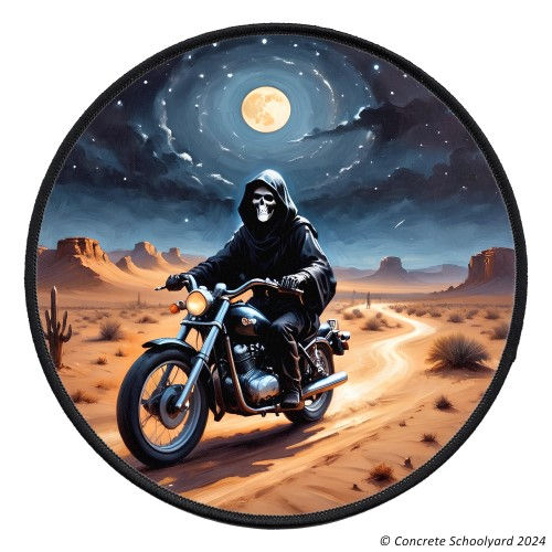 Miniaturbild: Grim Reaper Motorbike Iron On Patch