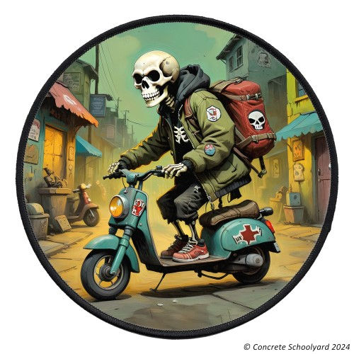 Miniaturbild: Mod Scooter Skeleton Iron On Patch