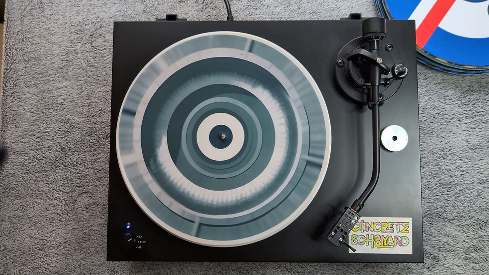 Dark Brutalist Structure Felt Record Player Turntable Slipmat