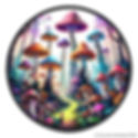 Psychedelic Magic Mushroom Forest Iron On Patch
