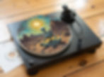 Beautiful Meditating Skeleton Felt Record Player Turntable Slipmat