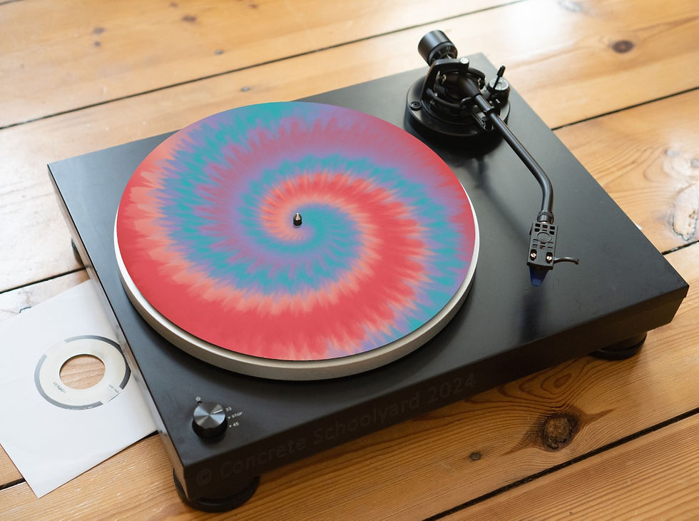 Colourful Vibrant Tie Dye Style Swirl Felt Record Player Turntable Slipmat