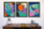 Colourful Modern Abstract Nature Graphics High Quality Wall Art Print