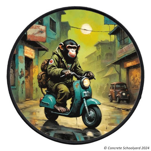 Thumbnail: Mod Scooter Monkey Iron On Patch