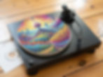 Trippy 1960's Style Fractal Landscape Felt Record Player Turntable Slipmat
